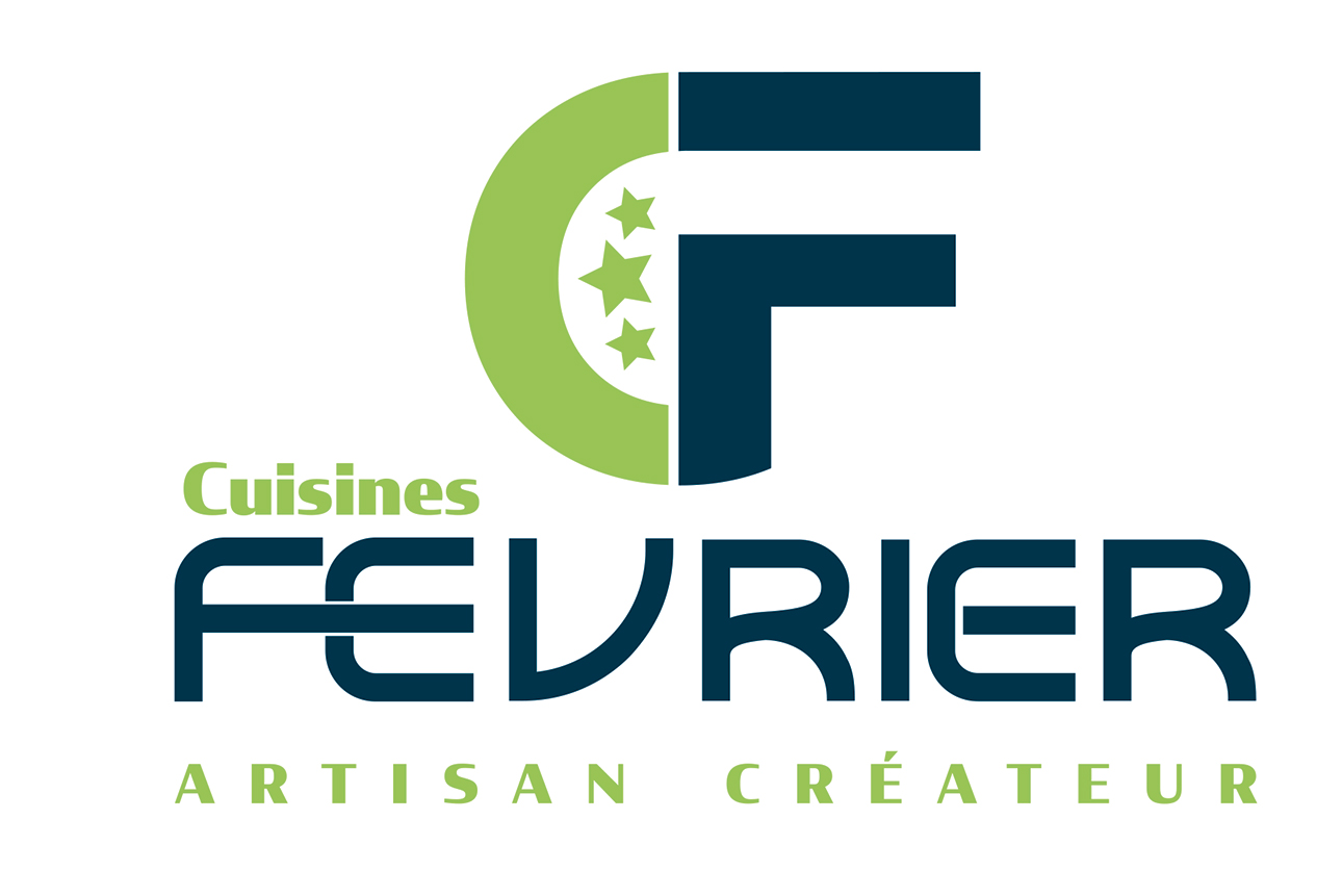 Nouveau logo Cuisines Février Cuisines Aménagement Menuisier Ébéniste Fabricant sur mesure